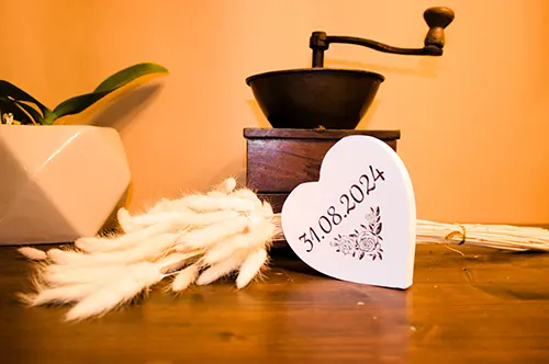 Cuore di Legno Personalizzato con Incisione Laser